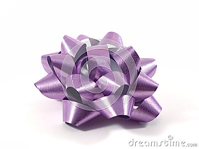 Purple Gift Bow Stock Photo