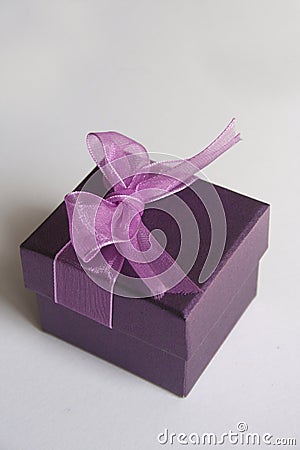 Purple gift box Stock Photo