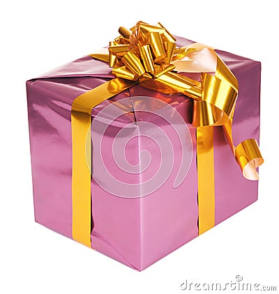 Purple gift box Stock Photo