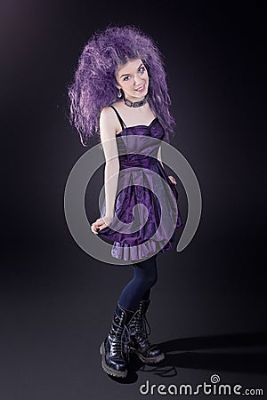 Purple girl Stock Photo