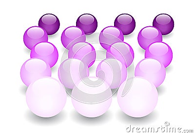 Purple Glass marbles perspective Vector Illustration