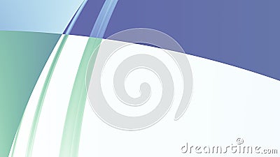 Purple, green, blue and white abstract fractal background with crossing curves on the left Stock Photo