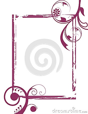 Purple grunge swirls frame Stock Photo