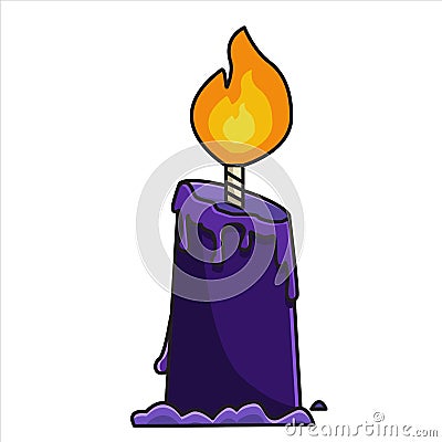 purple halloween candle vector illustration Vector Illustration
