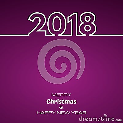 Purple Happy New Year 2018 Background Vector Illustration