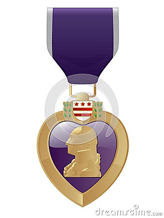 Purple Heart Vector Illustration