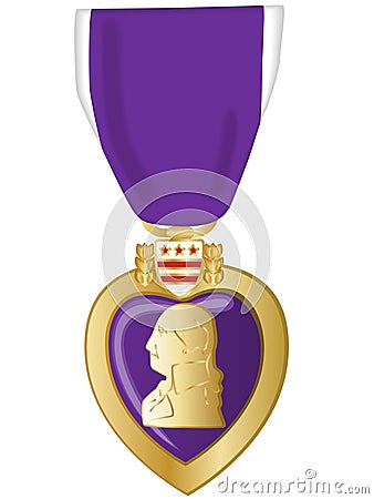 Purple Heart Vector Illustration