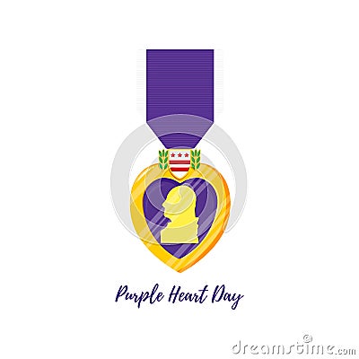 Purple Heart Day. Isolated vector badge Vector Illustration