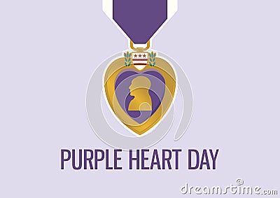 Purple Heart Day medal vector Vector Illustration