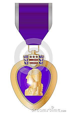 Purple Heart Medal Vector Illustration