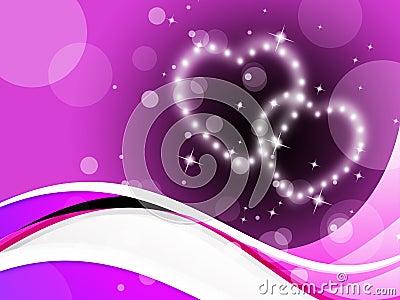 Purple Hearts Background Means Romance Affections And Twinkling Stock Photo