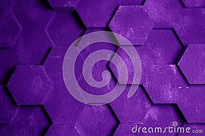 Purple Hexagon Background Texture Stock Photo