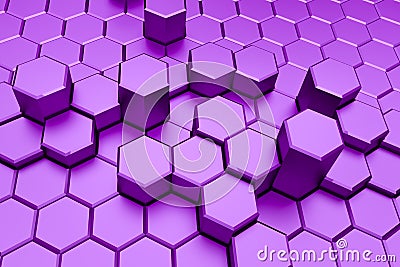 Purple hexagon pattern - honeycomb concept Stock Photo