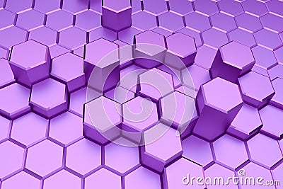 Purple hexagon pattern - honeycomb concept Stock Photo