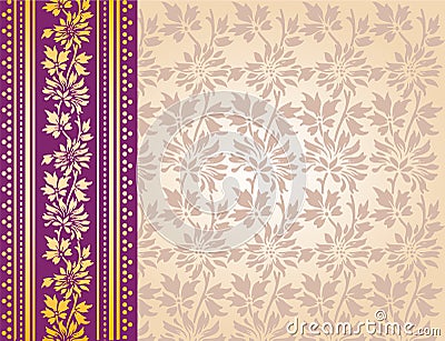 Purple Indian saree background Vector Illustration