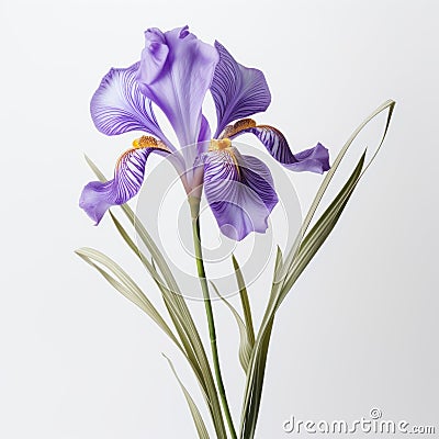 Purple Iris Flower In Minimal Retouching: Uhd Image By Sana Takeda Stock Photo