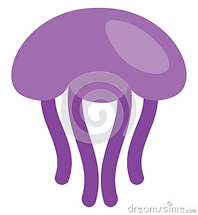 Purple jelly fish, icon Vector Illustration