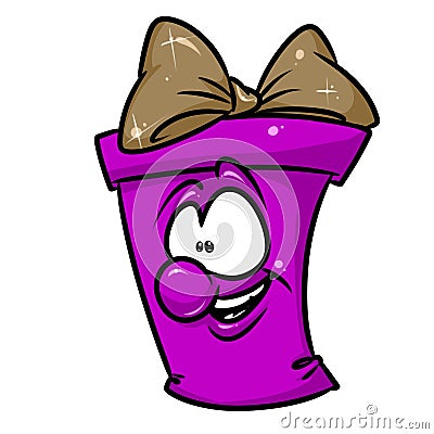 Purple joyful gift cartoon Cartoon Illustration