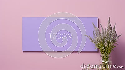 Lavender Viscose Sign Mockup With Purple Background Stock Photo