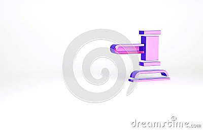 Purple Judge gavel icon isolated on white background. Gavel for adjudication of sentences and bills, court, justice Cartoon Illustration