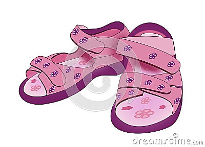 Purple Kids Sandals Stock Photo