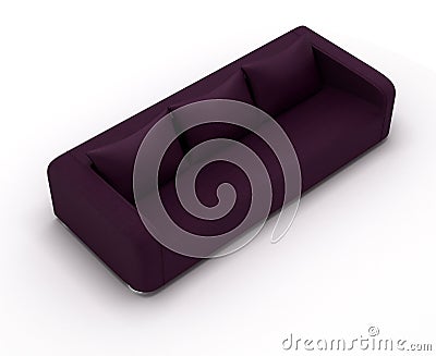 Purple Leather Sofa Stock Photo