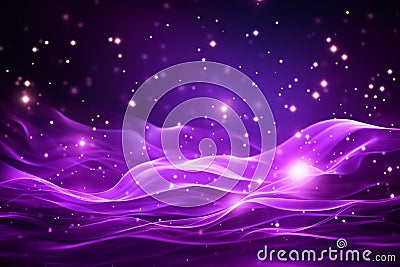 Purple light magic digital abstract background with dynamic particle wave Stock Photo