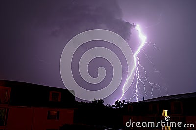 Purple Lightning Stock Photo