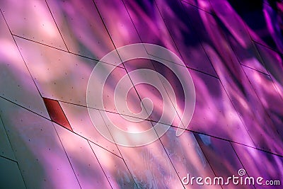 Purple lights on building Stock Photo