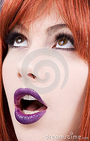 Purple lips Stock Photo