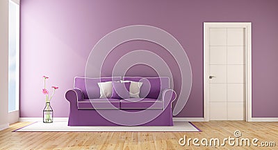 Purple living room Stock Photo