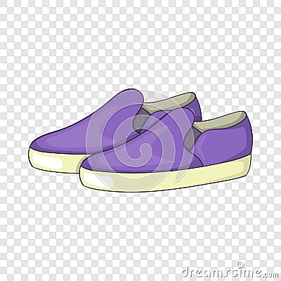 Purple loafers icon, cartoon style Vector Illustration