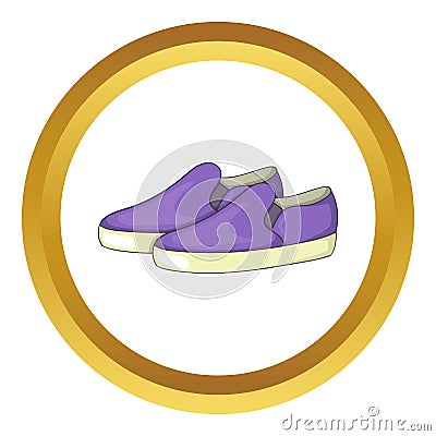 Purple loafers icon Stock Photo