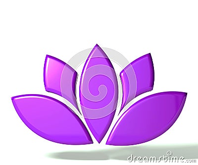 Purple lotus flower 3D Stock Photo