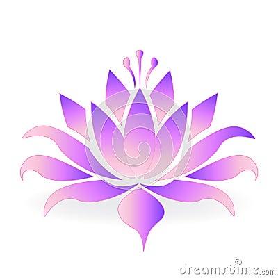 Purple lotus flower logo Vector Illustration