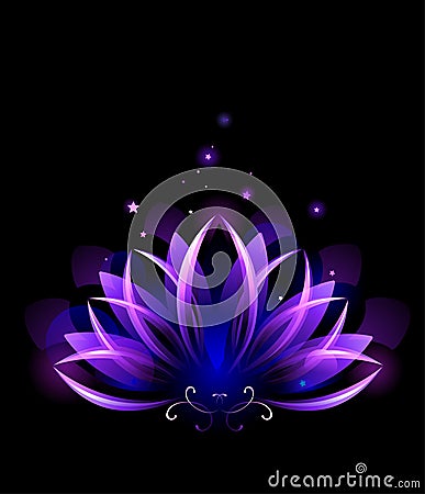 Purple lotus Vector Illustration