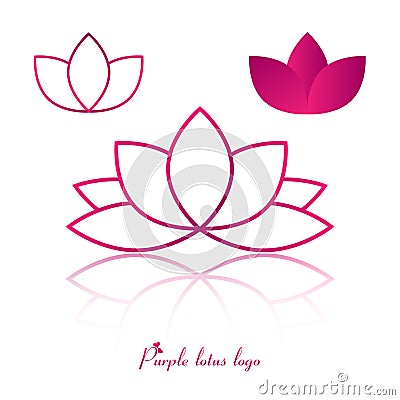 Purple lotus logo Vector Illustration