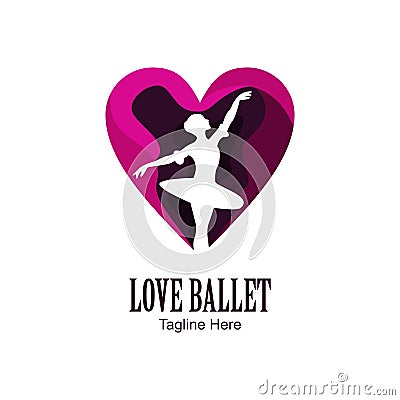 Purple ballet logo Stock Photo