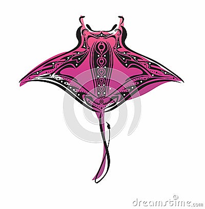 Purple Manta Ray Stock Photo