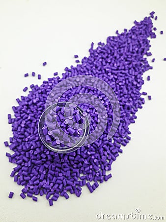 purple masterbatch granules Stock Photo