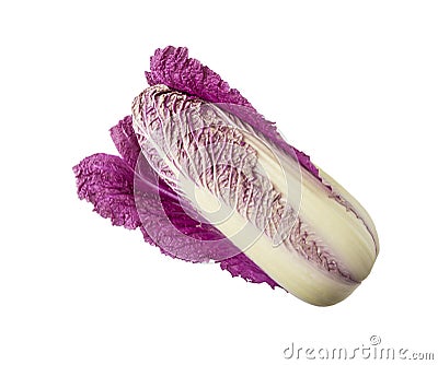 Purple napa cabbage on white. Purple chinese cabbage isolated on white Stock Photo