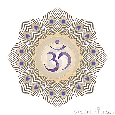 Purple Om Vector Illustration