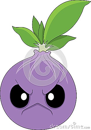 purple onions, angry face memes Vector Illustration