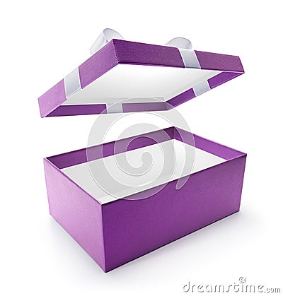 Purple open gift box Stock Photo