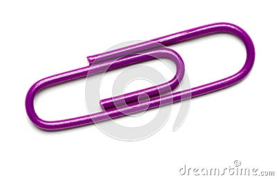 Purple Paper Clip Stock Photo