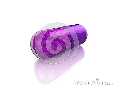 Purple pill Cartoon Illustration