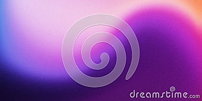 Purple pink orange blue wavy wide background. Blurred pattern with noise effect. Grainy website banner, desktop, template Stock Photo