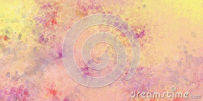 Purple pink yellow and orange abstract background with random paint spatter and splashe Stock Photo