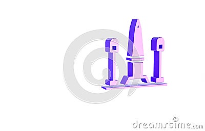 Purple Place De La Concorde in Paris, France icon isolated on white background. Minimalism concept. 3d illustration 3D Cartoon Illustration
