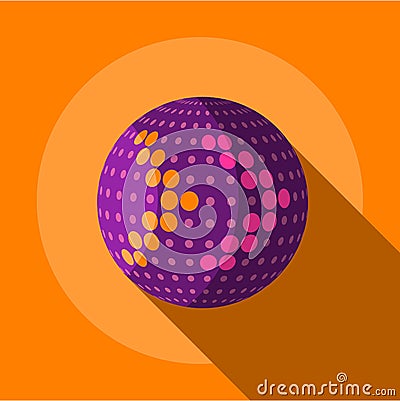 Purple planet icon, flat style Vector Illustration